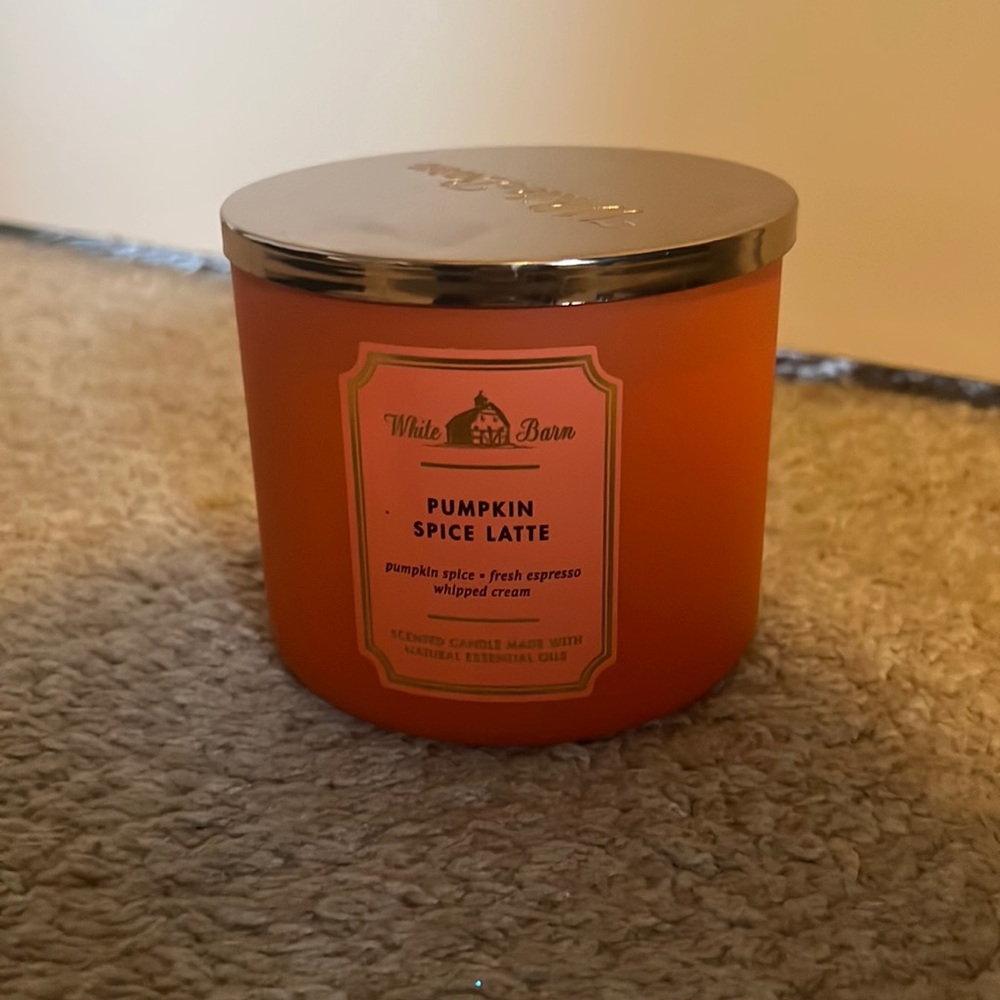 NWT Bath & Body Works Pumpkin Spice Latte 3 Wick Candle